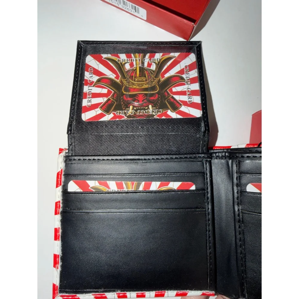 Men's Samurai Demon Vegan Leather Wallet One Size Red White NEW NEW IN PACKAGING